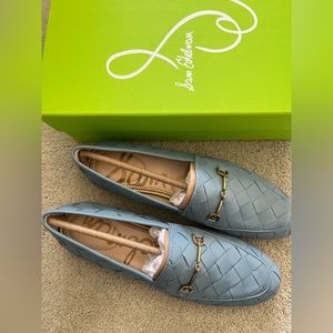 US W size 9 Sam Edelman Loraine Woven Loafer in Aspen Sky Blue MSRP $190
